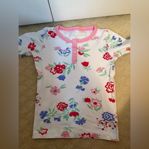 The Beaufort Bonnet Company Floral Pajama Set with Pink Trim - Picture 2 of 4